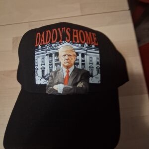 Men's Black Baseball Hat Graphic,  Trump Daddy's Home  Velcro Adjust. Strap